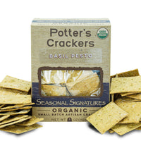 Potter's Seasonal Signature ORG Basil Pesto Crackers